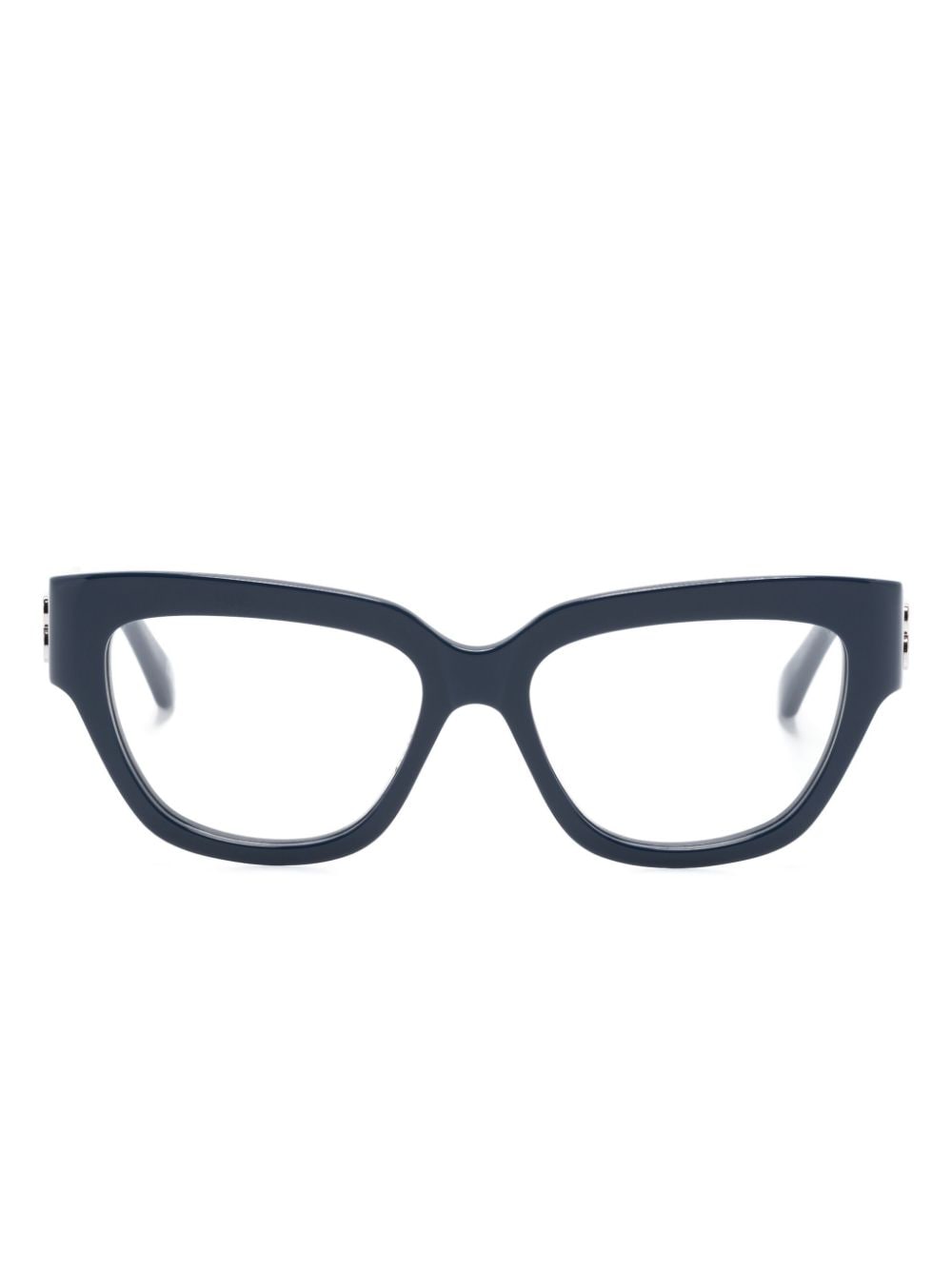 Balenciaga Eyewear logo-lettering square-frame glasses - Black von Balenciaga Eyewear