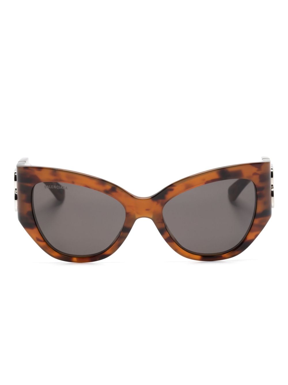 Balenciaga Eyewear logo-plaque cat-eye sunglasses - Brown von Balenciaga Eyewear