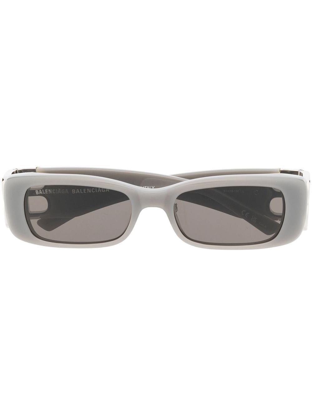 Balenciaga Eyewear logo-plaque rectangle-frame sunglasses - Grey von Balenciaga Eyewear
