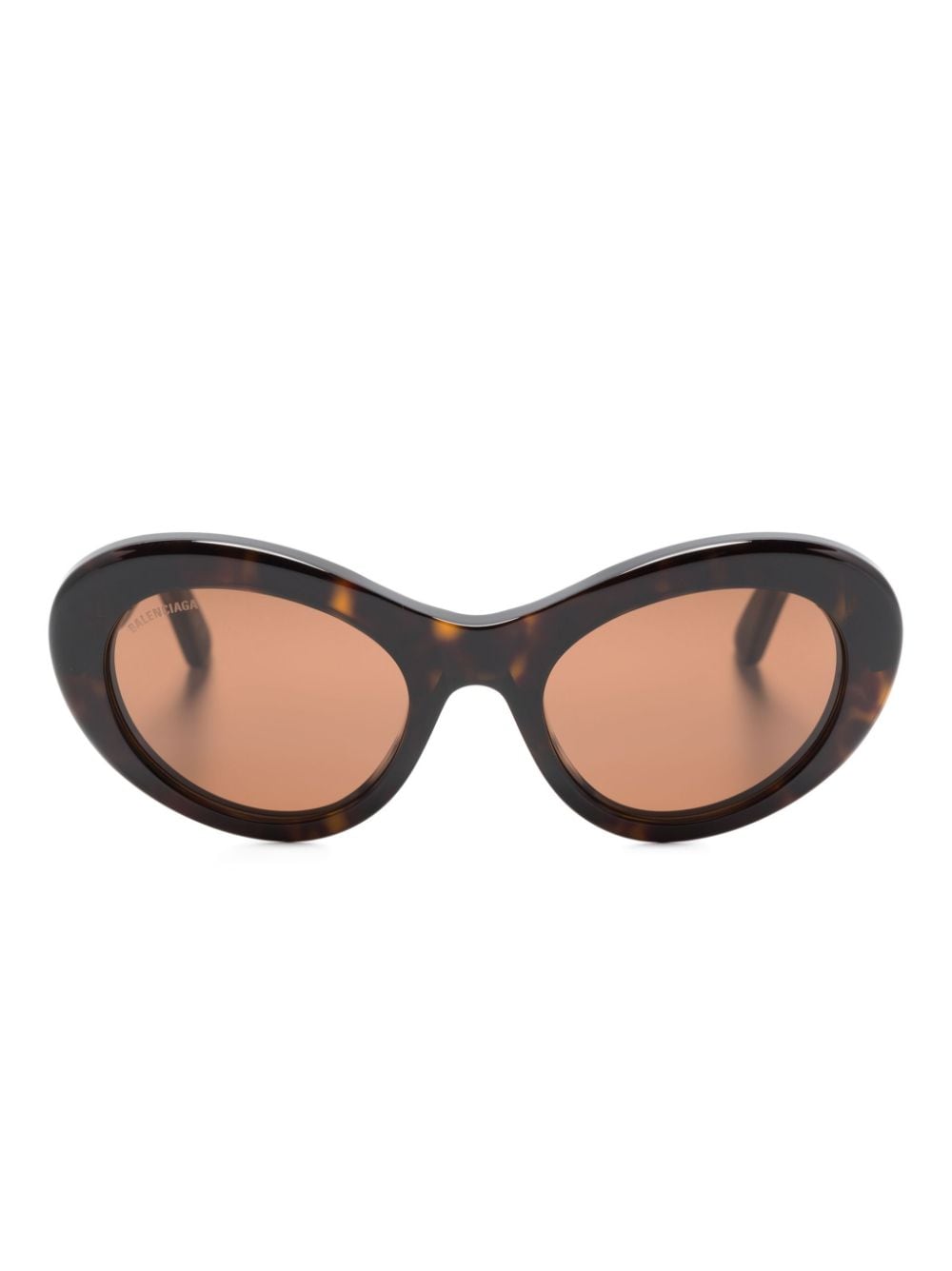 Balenciaga Eyewear logo-plaque round-frame sunglasses - Brown von Balenciaga Eyewear