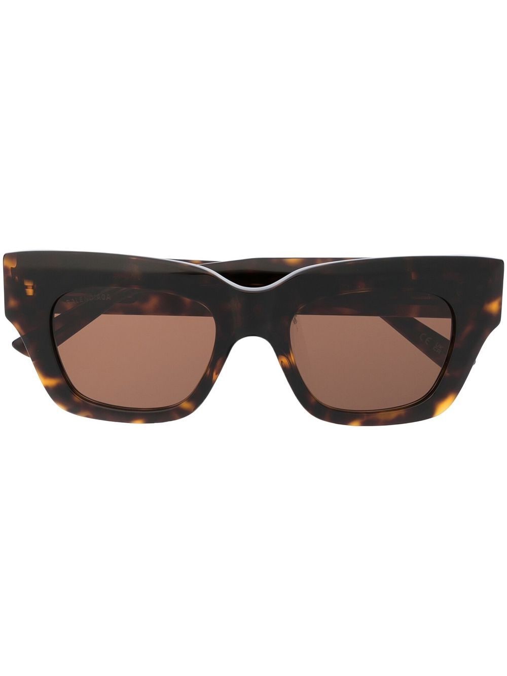 Balenciaga Eyewear logo-plaque square-frame sunglasses - Brown von Balenciaga Eyewear