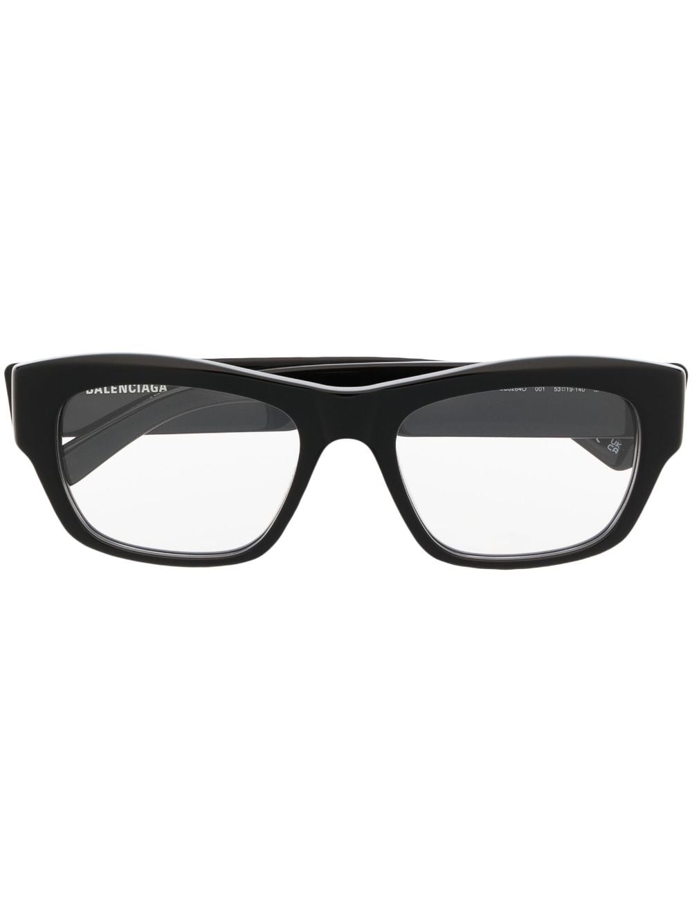 Balenciaga Eyewear logo-print rectangle-frame glasses - Black von Balenciaga Eyewear