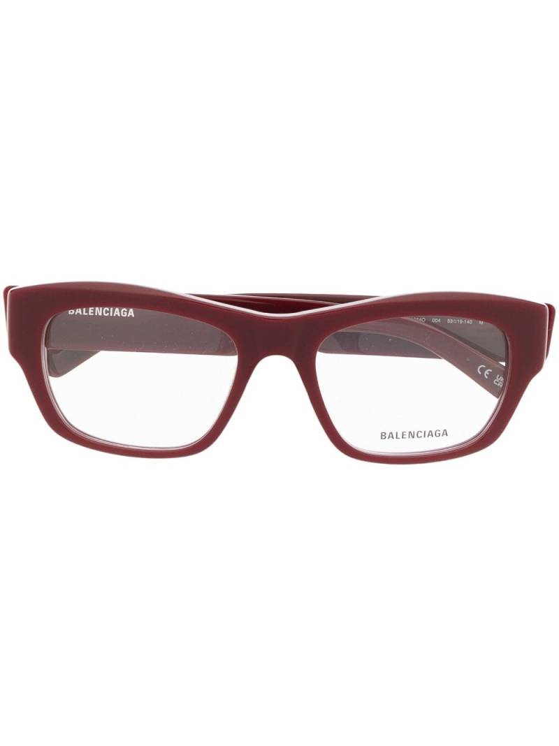 Balenciaga Eyewear logo-print rectangle-frame glasses - Red von Balenciaga Eyewear