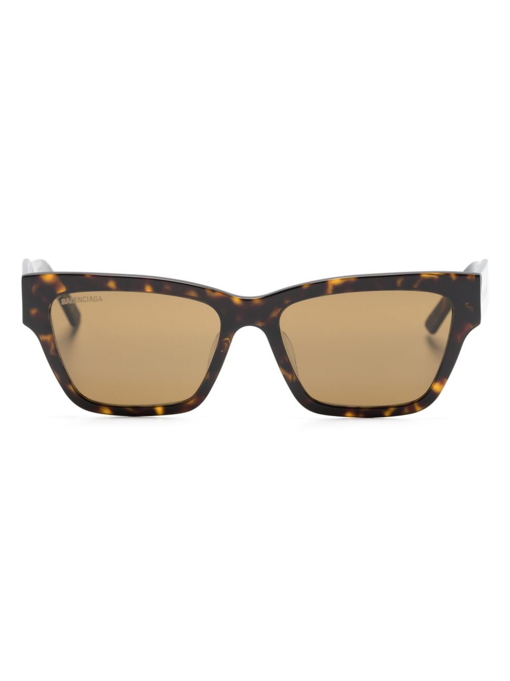 Balenciaga Eyewear logo-print tortoiseshell-effect glasses - Brown von Balenciaga Eyewear