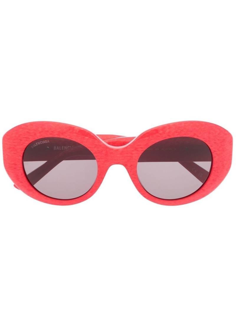 Balenciaga Eyewear oversized round-frame sunglasses - Red von Balenciaga Eyewear