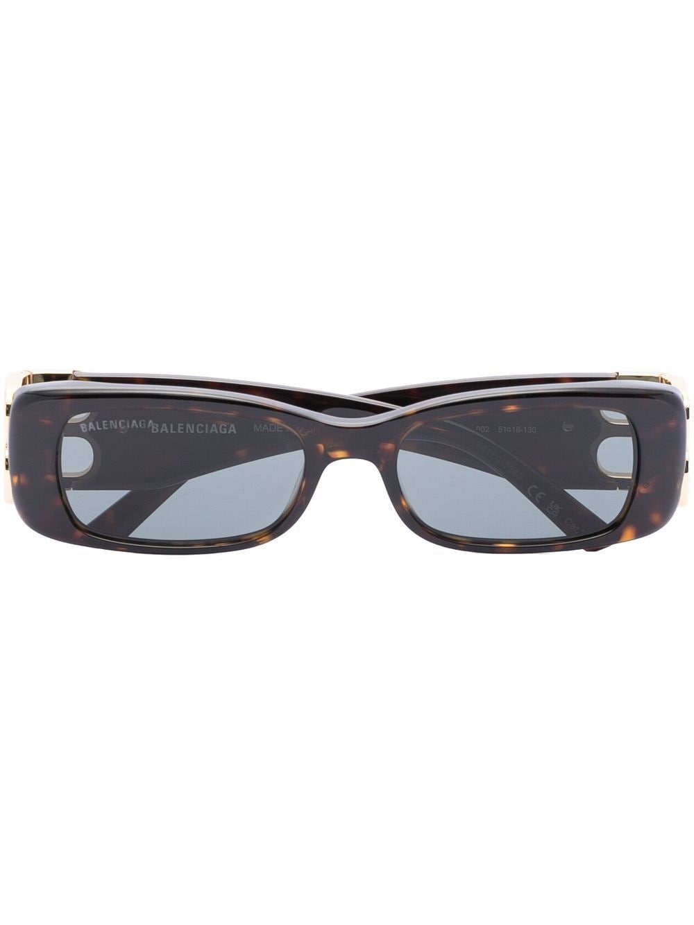 Balenciaga Eyewear tortoiseshell-effect rectangle-frame sunglasses - Black von Balenciaga Eyewear