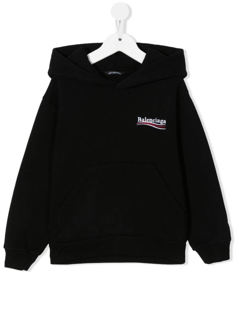 Balenciaga Kids Political Campaign logo-print hoodie - Black von Balenciaga Kids