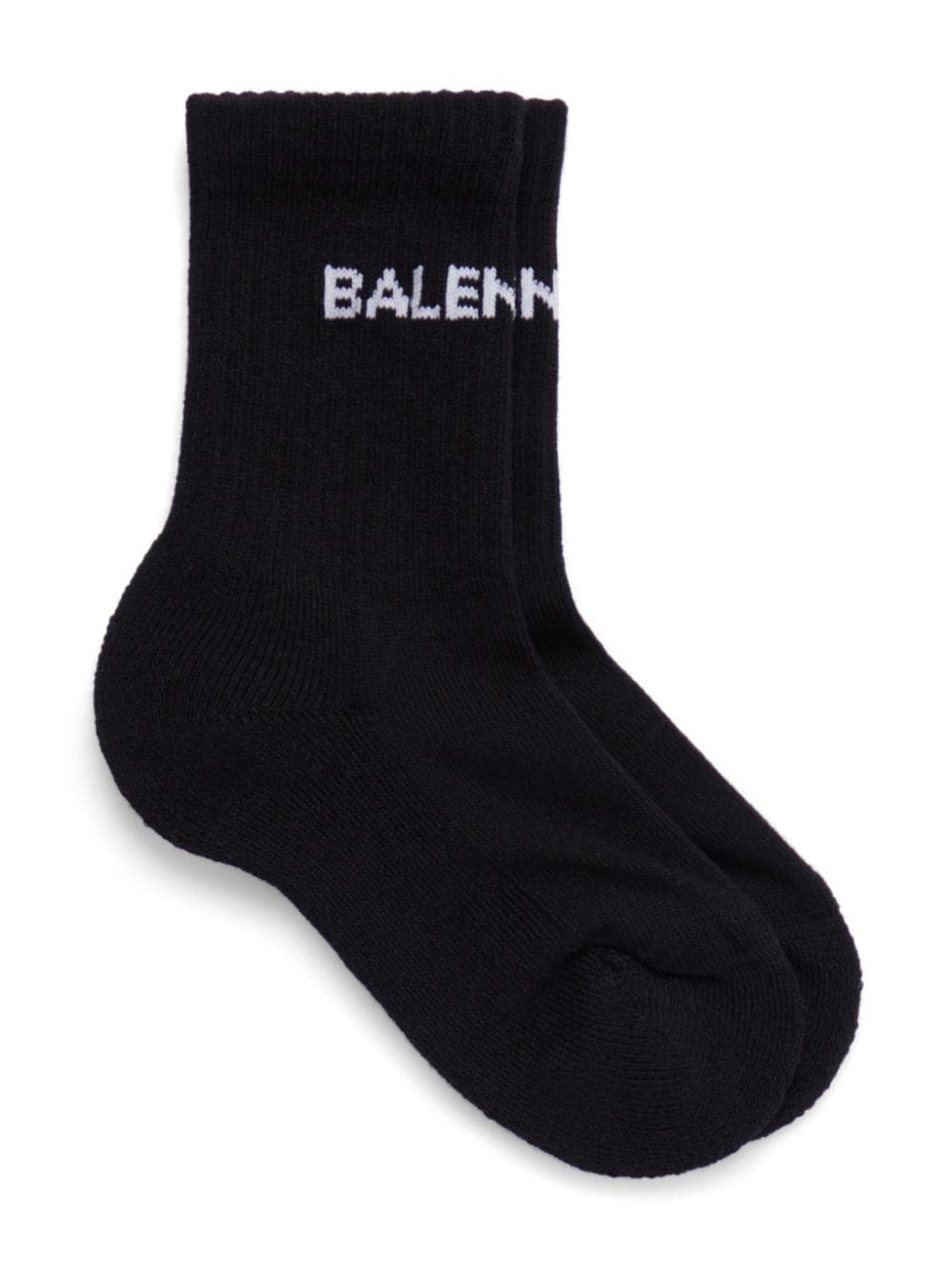 Balenciaga Kids intarsia-knit logo print socks - Black von Balenciaga Kids