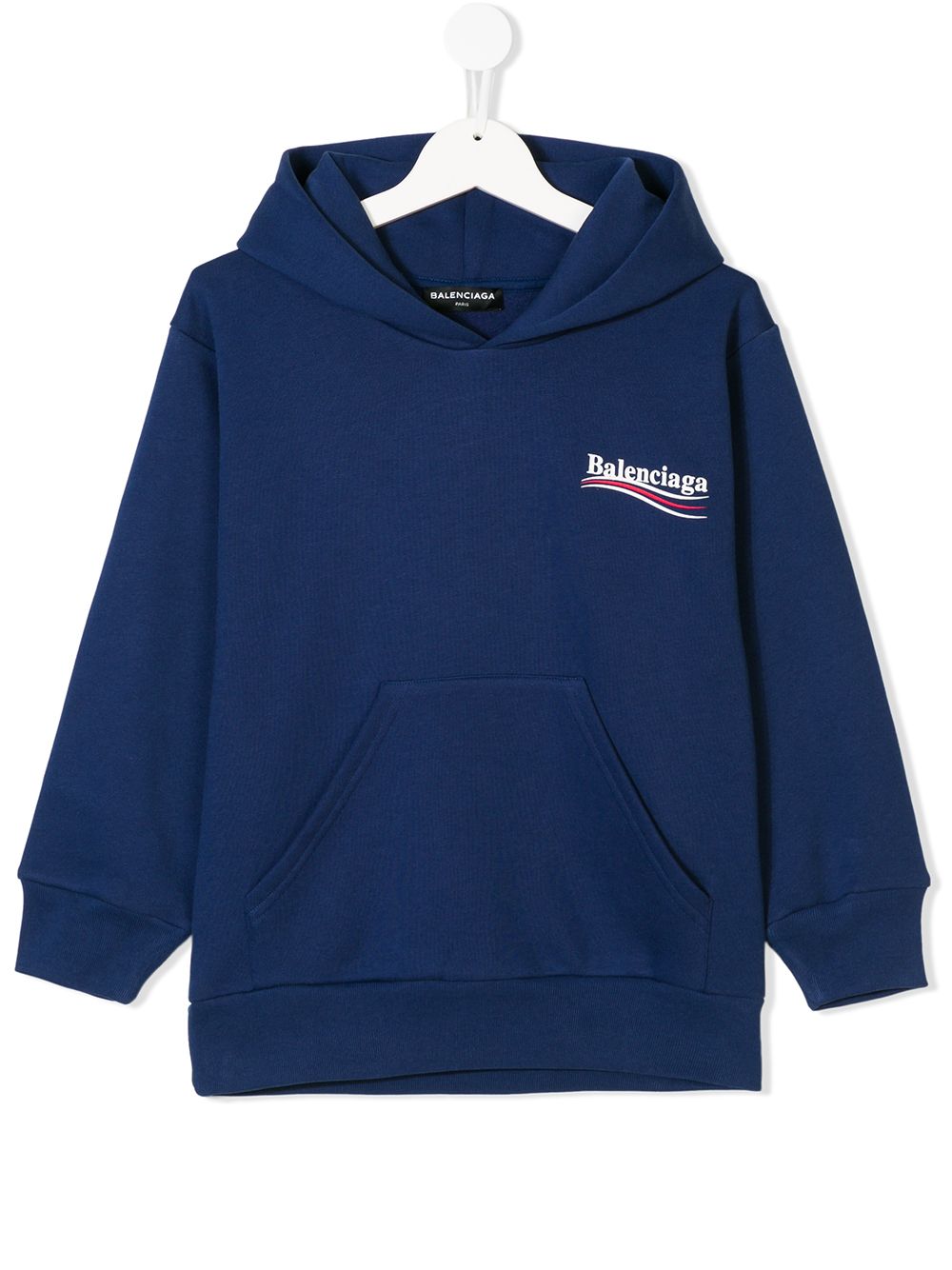 Balenciaga Kids logo printed hoodie - Blue von Balenciaga Kids