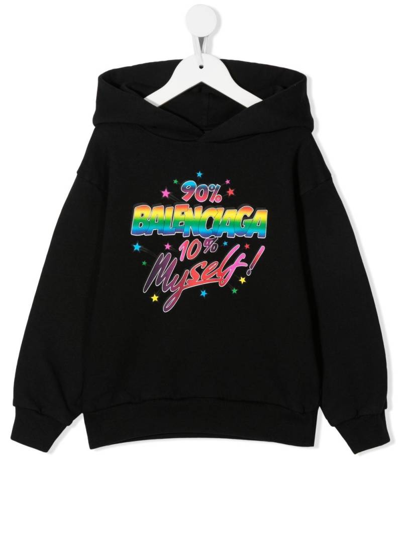 Balenciaga Kids logo pullover hoodie - Black von Balenciaga Kids