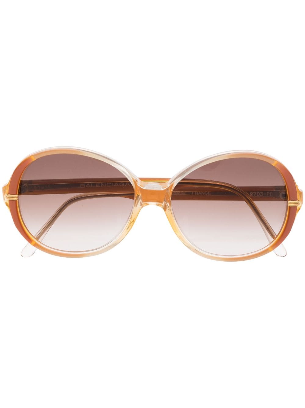 Balenciaga Pre-Owned 1980s round-frame sunglasses - Orange von Balenciaga Pre-Owned