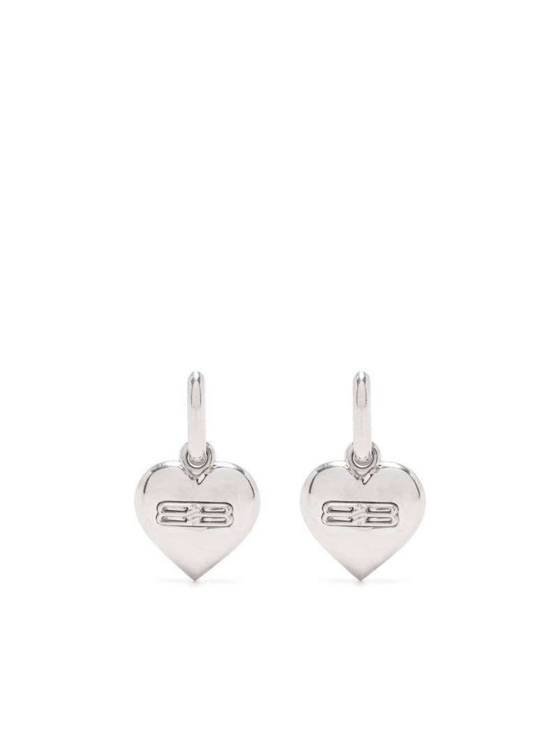 Balenciaga BB Icon heart-motif earrings - Silver von Balenciaga