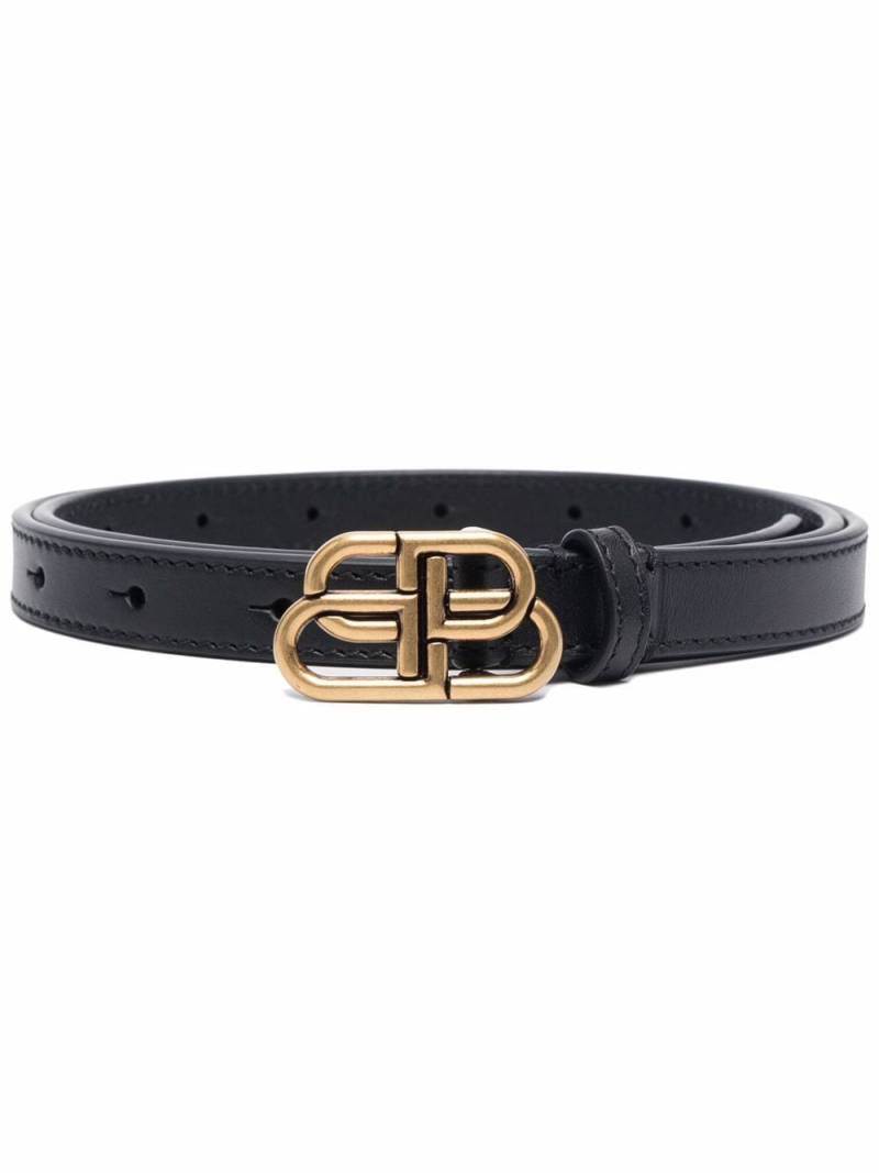 Balenciaga BB logo buckle belt - Black von Balenciaga