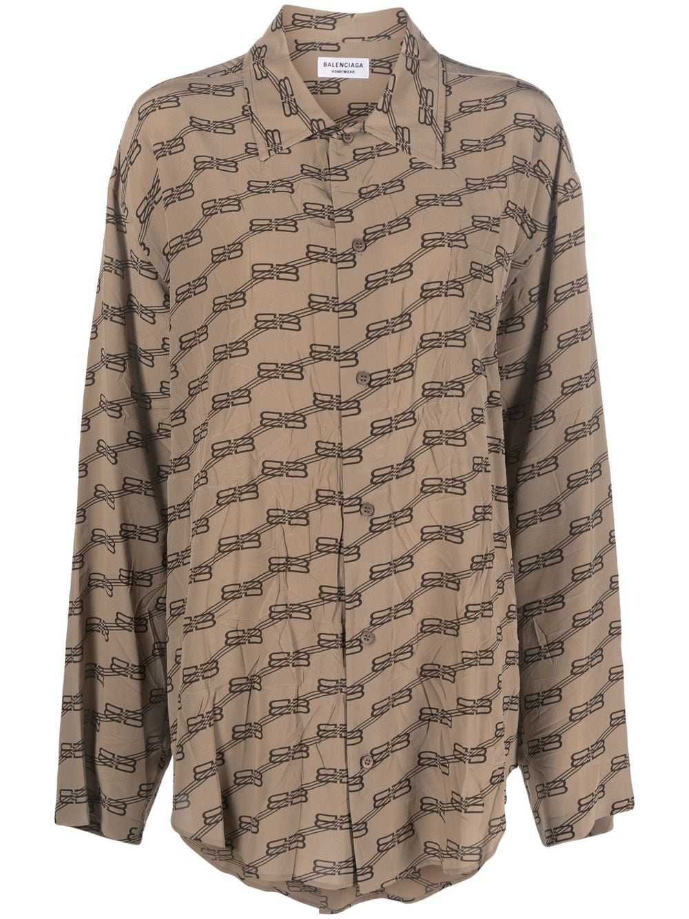 Balenciaga BB monogram-print shirt - Brown von Balenciaga