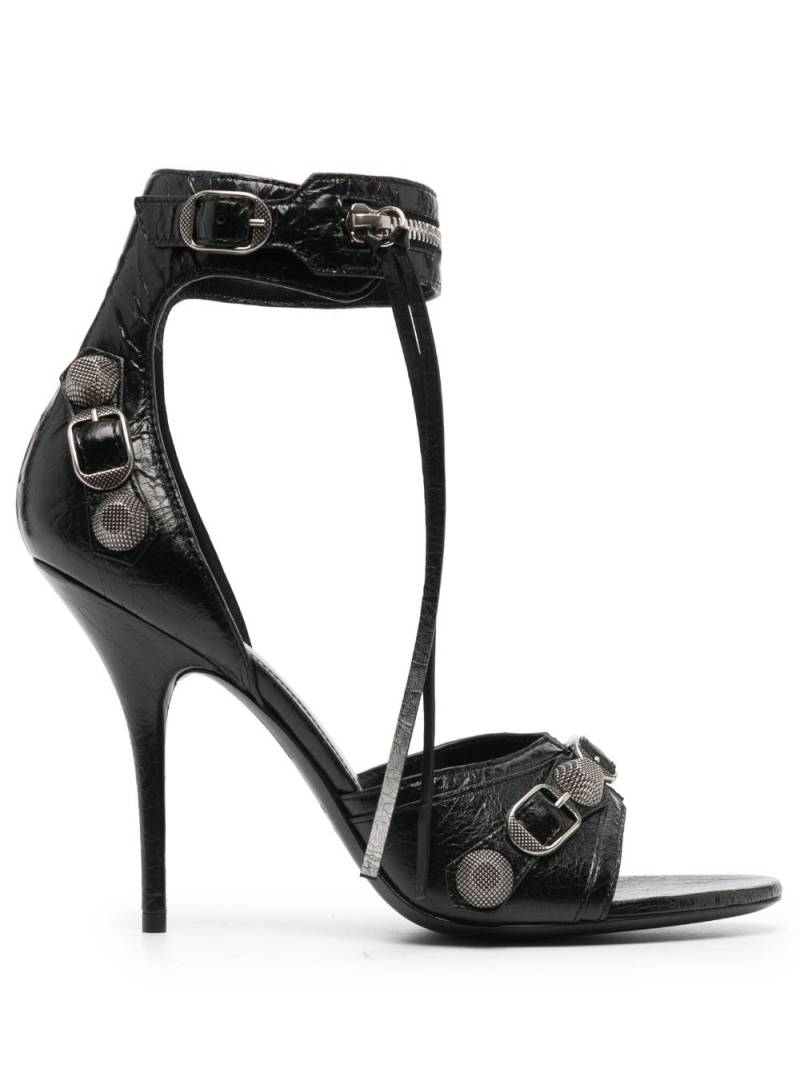 Balenciaga Cagole 110mm leather sandals - Black von Balenciaga