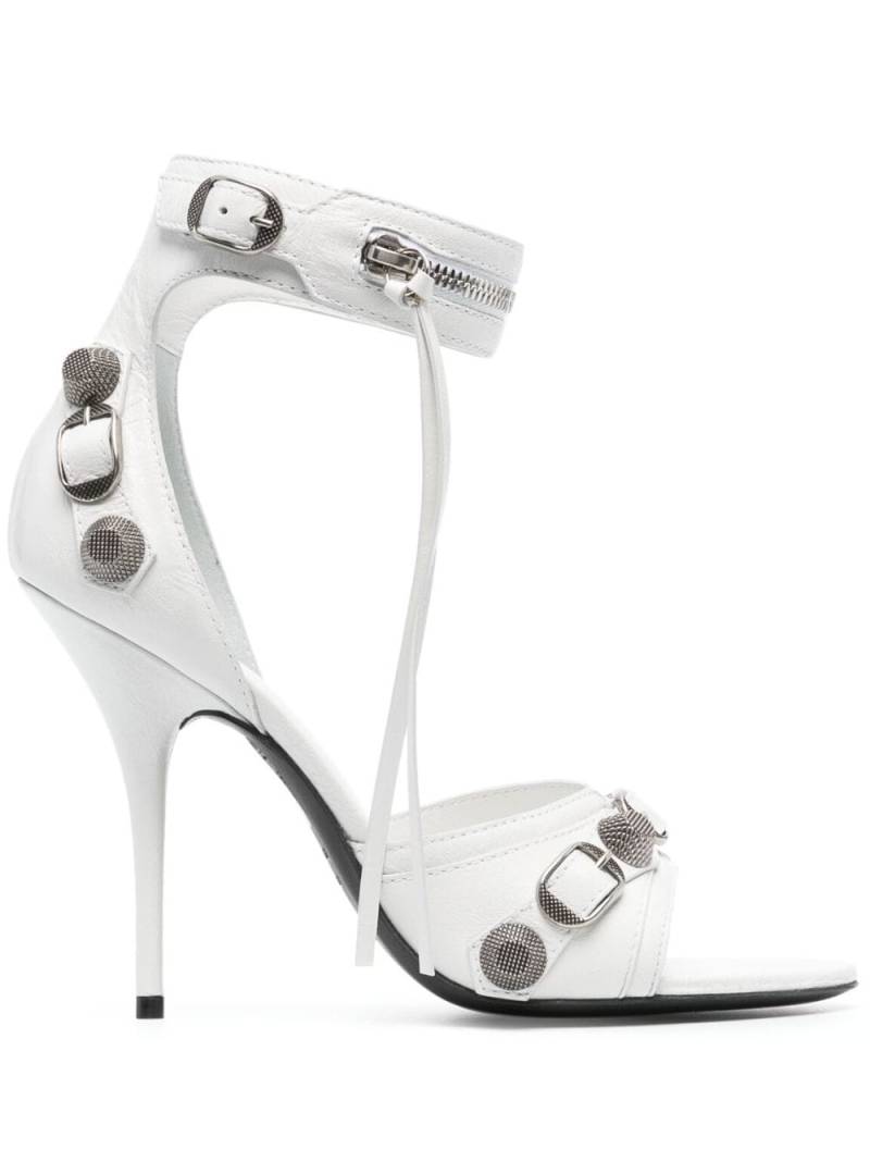 Balenciaga Cagole 110mm leather sandals - White von Balenciaga