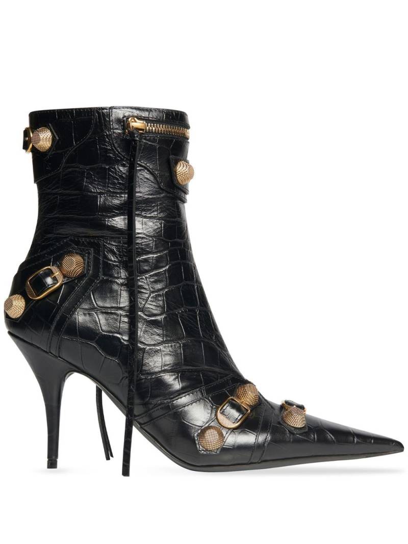 Balenciaga Cagole 90mm leather ankle boots - Black von Balenciaga