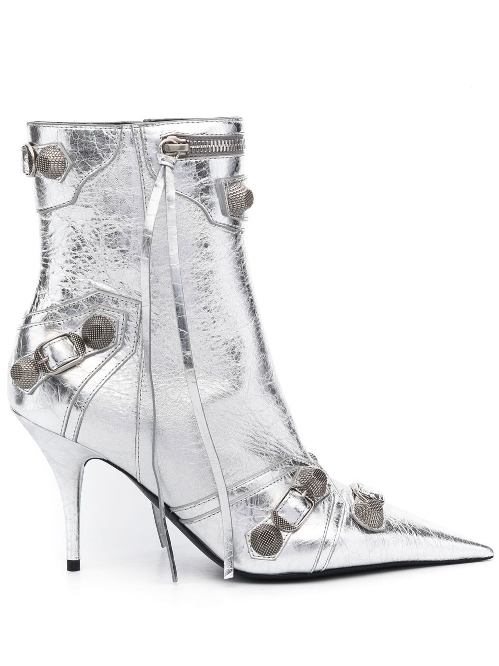 Balenciaga Cagole 90mm metallic ankle boots - Silver von Balenciaga