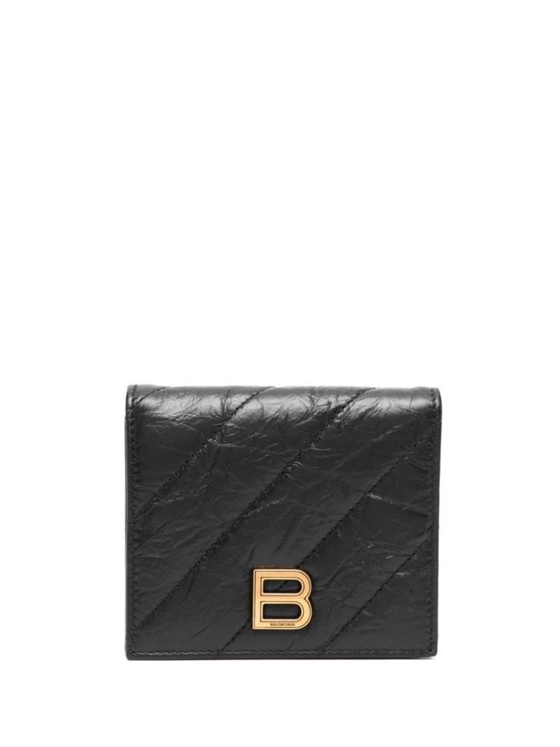 Balenciaga Crush logo-plaque card holder - Black von Balenciaga