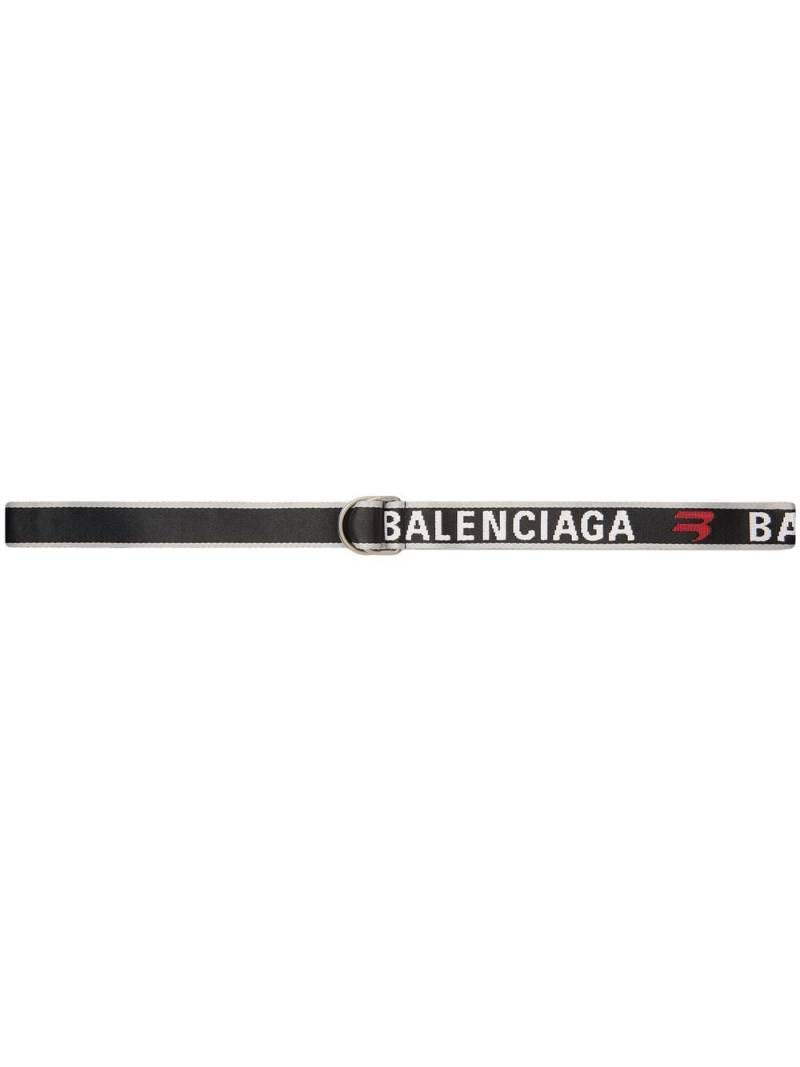 Balenciaga D-ring logo skinny belt - Grey von Balenciaga