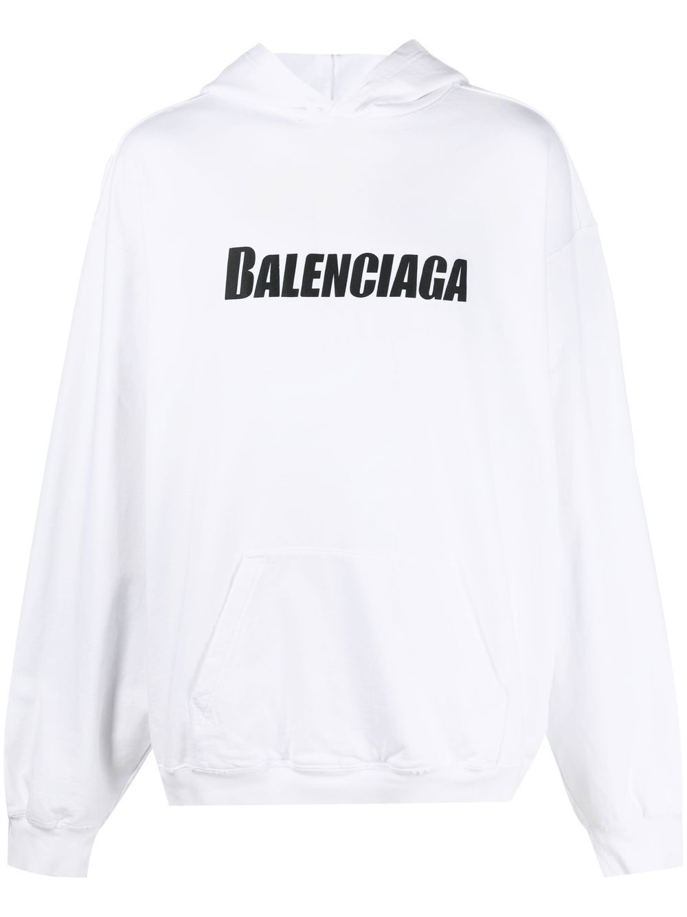 Balenciaga Destroyed logo-print hoodie - White von Balenciaga