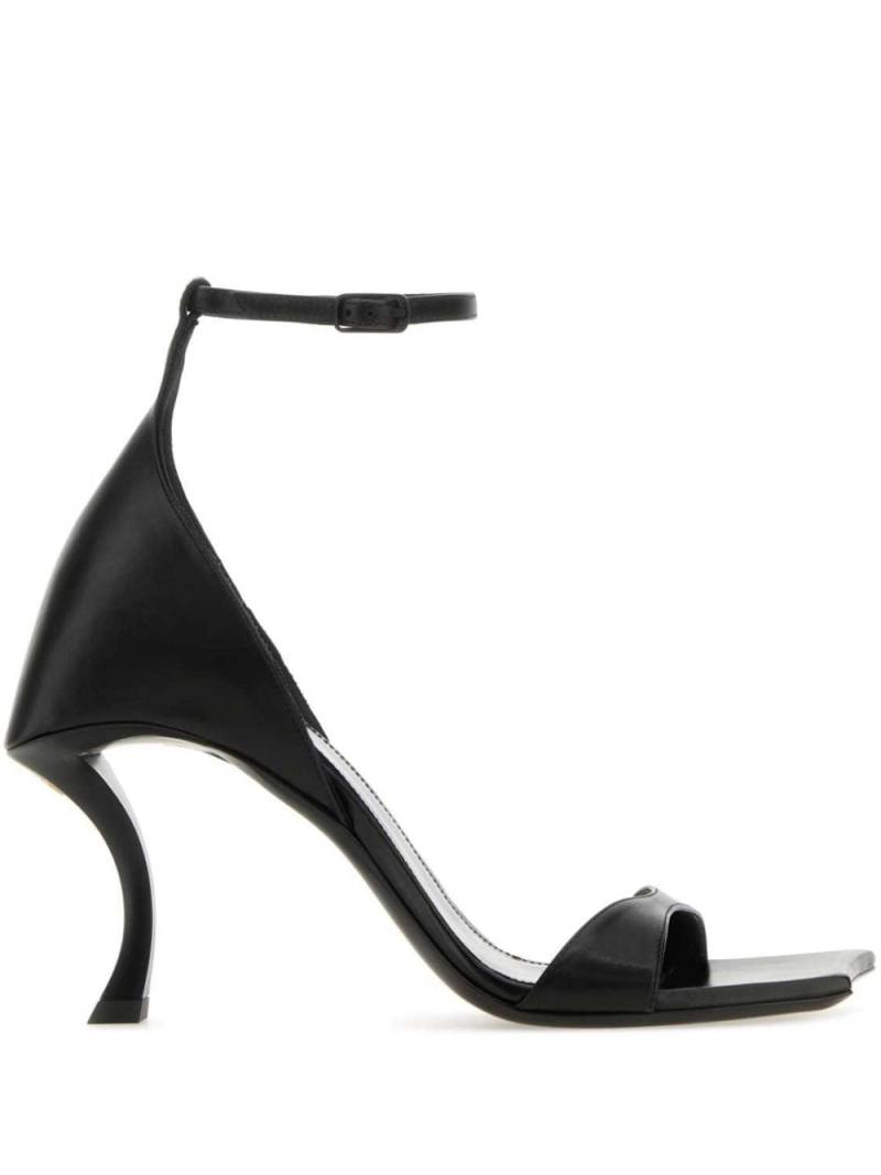 Balenciaga Hourglass 100mm leather sandals - Black von Balenciaga