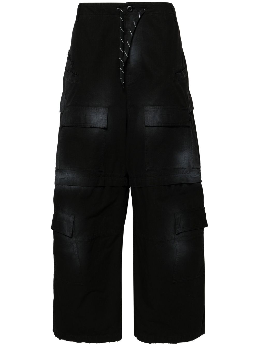 Balenciaga Large Cargo faded cotton trousers - Black von Balenciaga