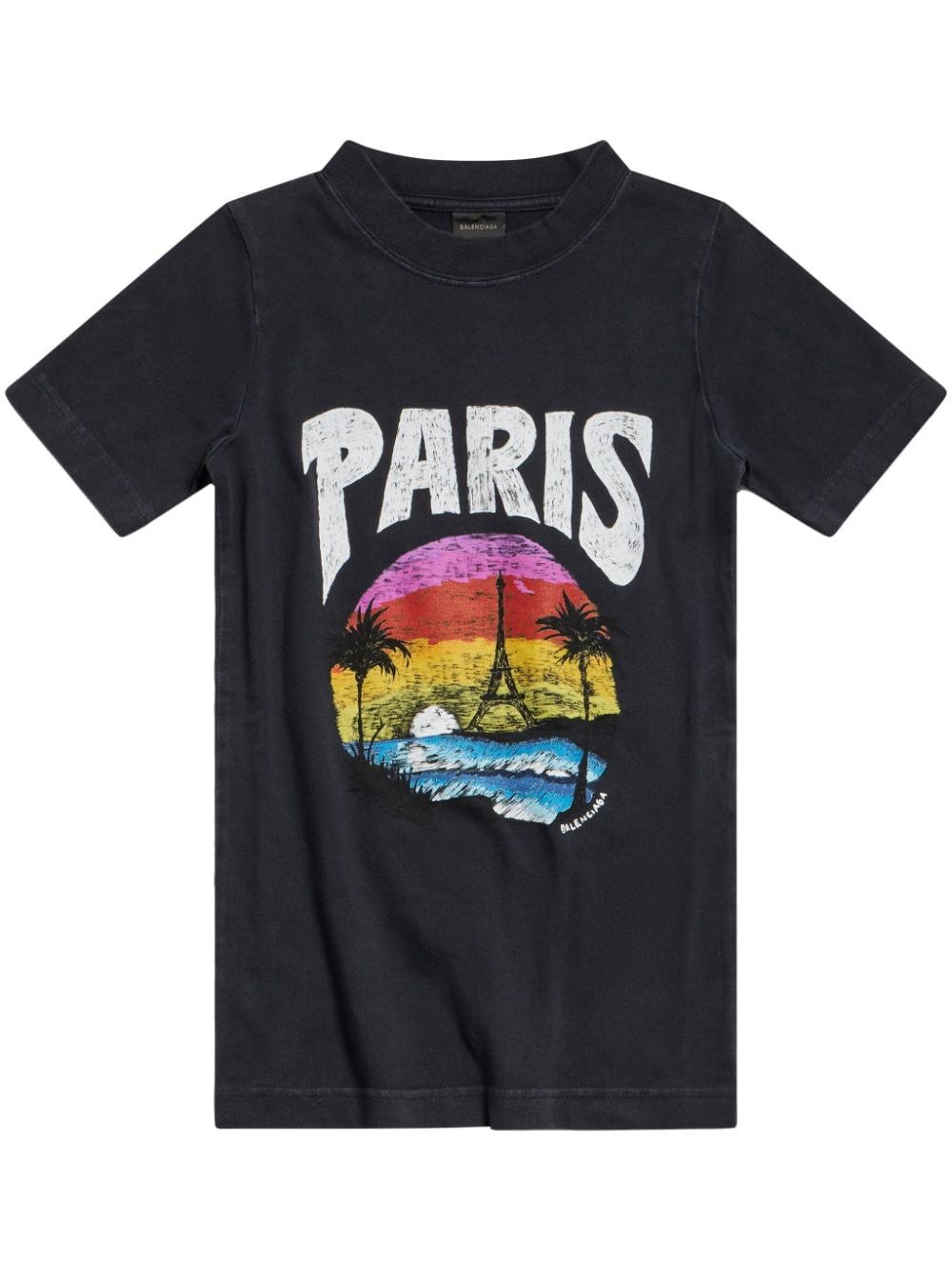 Balenciaga Paris Tropical cotton T-shirt - Black von Balenciaga