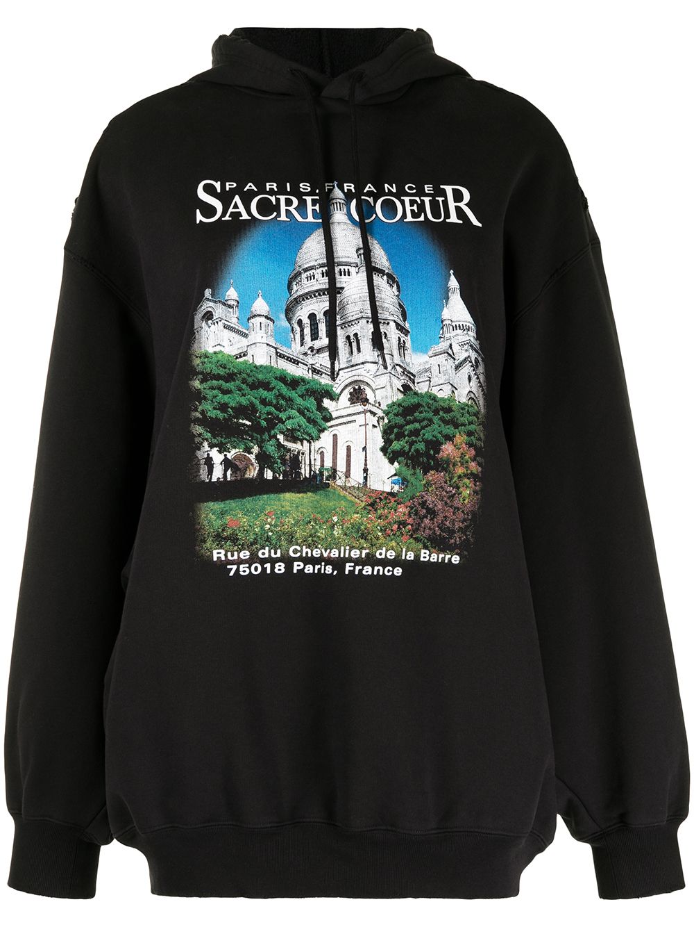 Balenciaga Sacré Coeur-print oversized hoodie - Black von Balenciaga