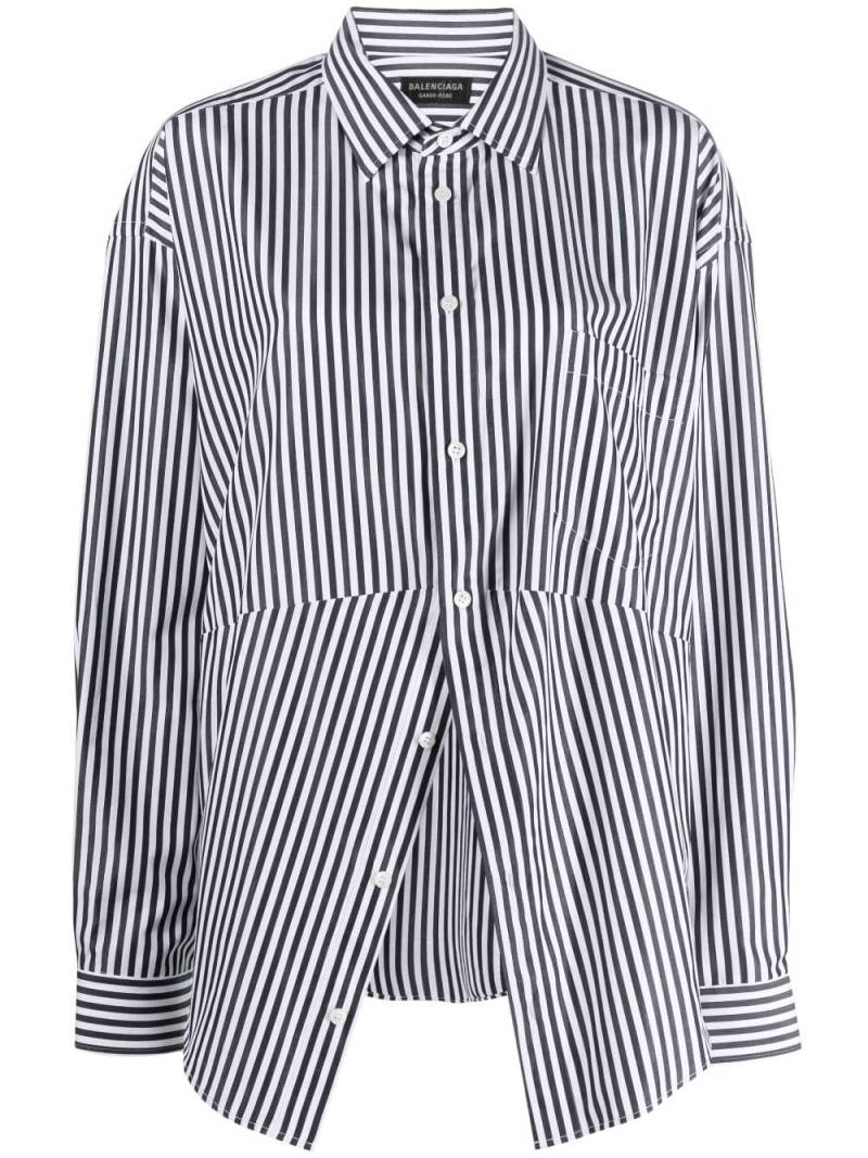 Balenciaga Swing striped cotton shirt - Black von Balenciaga