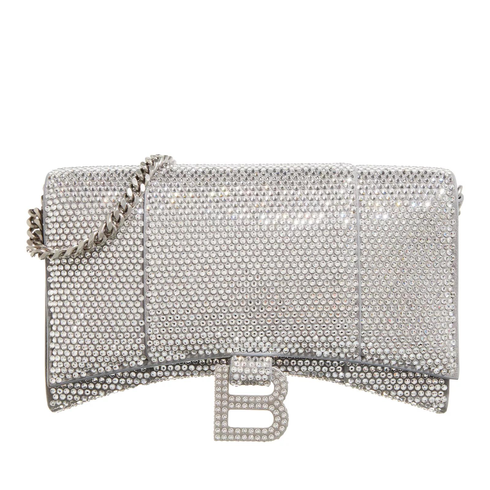 Balenciaga Umhängetasche - Hourglass Wallet With Chain - Gr. unisize - in Grau - für Damen von Balenciaga