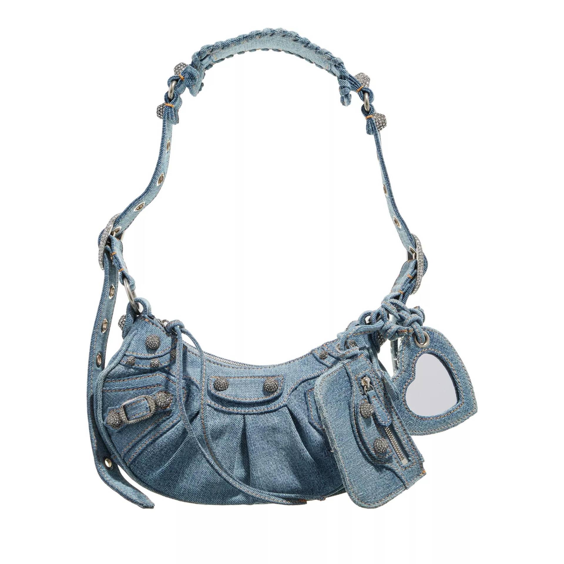 Balenciaga Umhängetasche - Le Cagole XS Shoulder Bag Denim - Gr. unisize - in Blau - für Damen von Balenciaga
