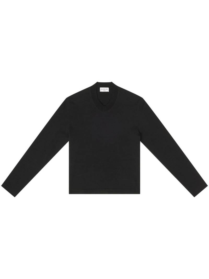 Balenciaga V-neck long-sleeves sweatshirt - Black von Balenciaga