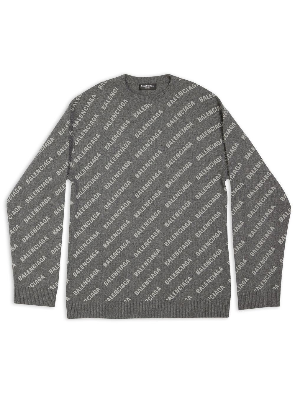 Balenciaga all-over logo cashmere sweater - Grey von Balenciaga