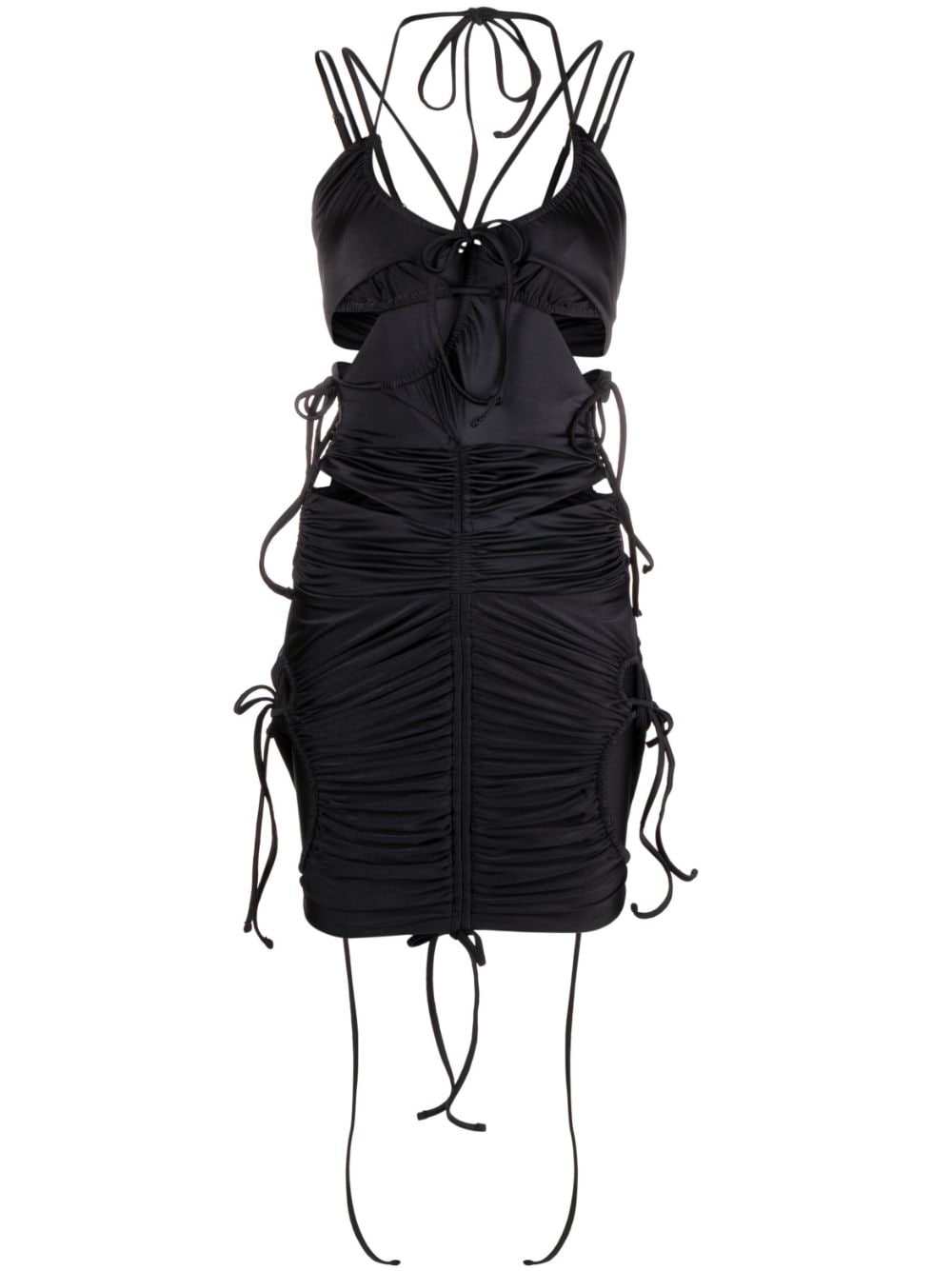 Balenciaga bikini-detail ruched minidress - Black von Balenciaga