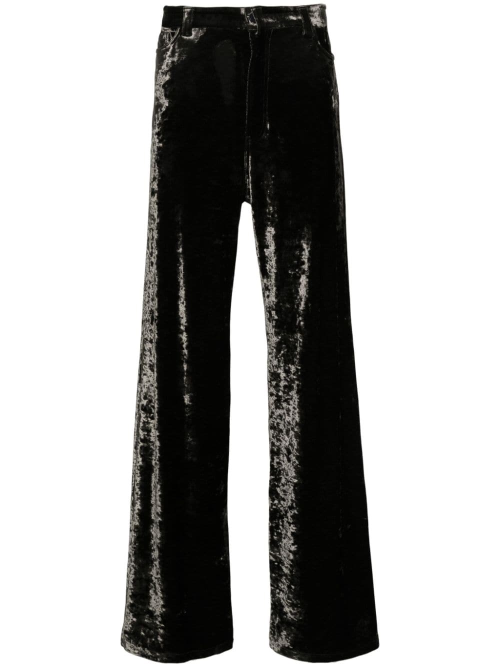 Balenciaga crushed-velvet straight trousers - Brown von Balenciaga