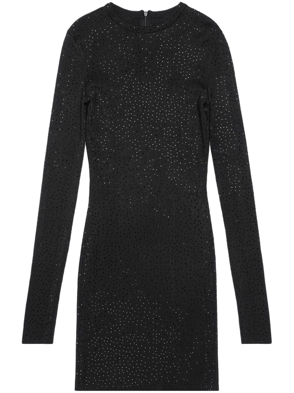 Balenciaga crystal-embellished pointelle-knit minidress - Black von Balenciaga