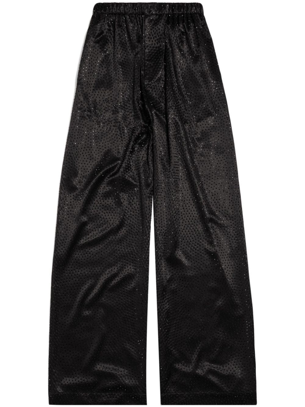 Balenciaga crystal-embellished satin trousers - Black von Balenciaga