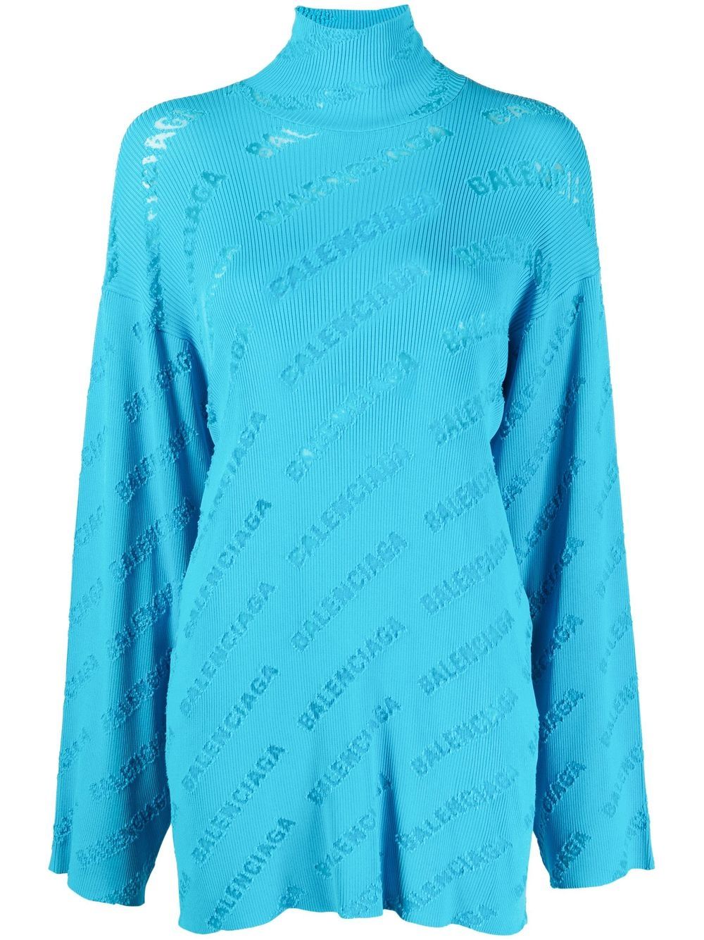 Balenciaga debossed-logo jumper - Blue von Balenciaga