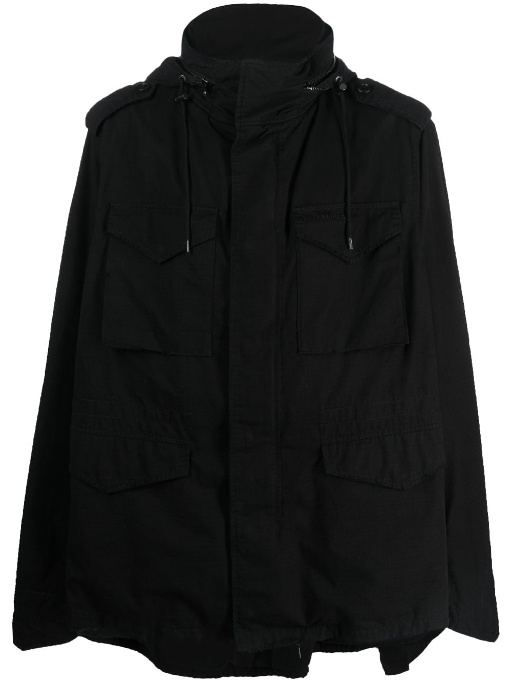 Balenciaga distressed hooded parka jacket - Black von Balenciaga