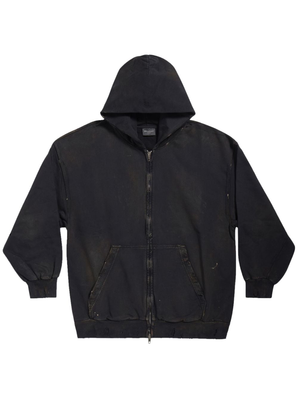 Balenciaga distressed zip-up hoodie - Black von Balenciaga