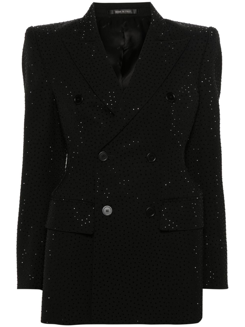 Balenciaga double-breasted rhinestone-embellished blazer - Black von Balenciaga