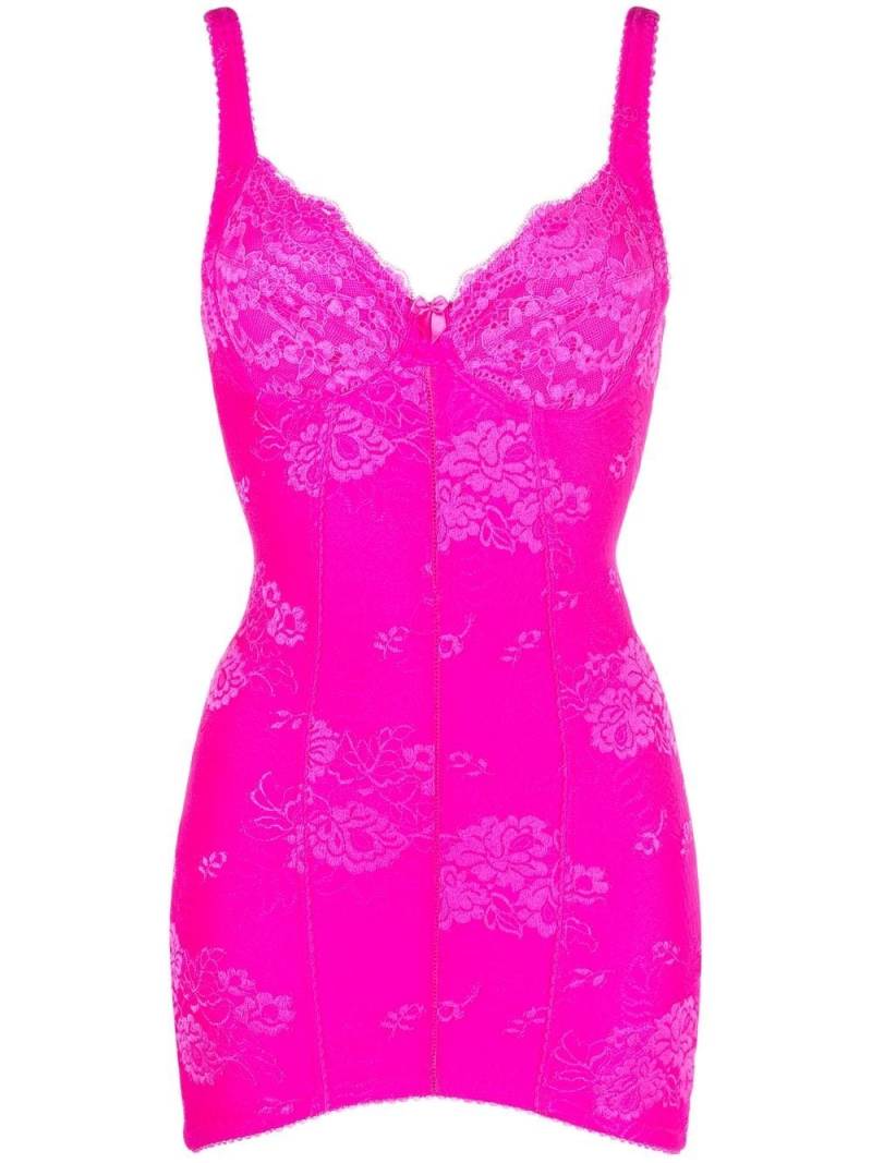 Balenciaga floral jacquard lingerie minidress - Pink von Balenciaga