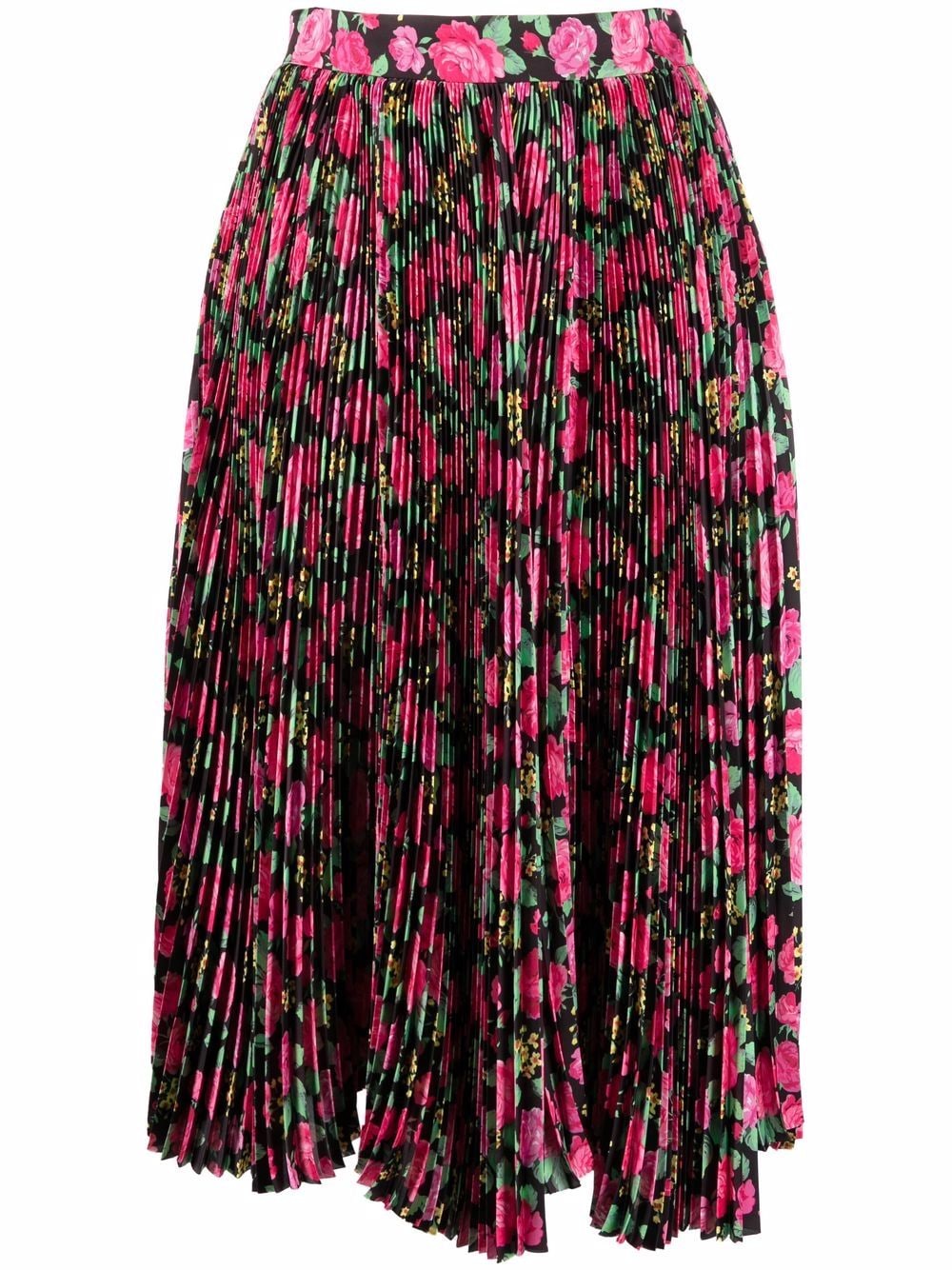 Balenciaga floral pleat silk skirt - Pink von Balenciaga