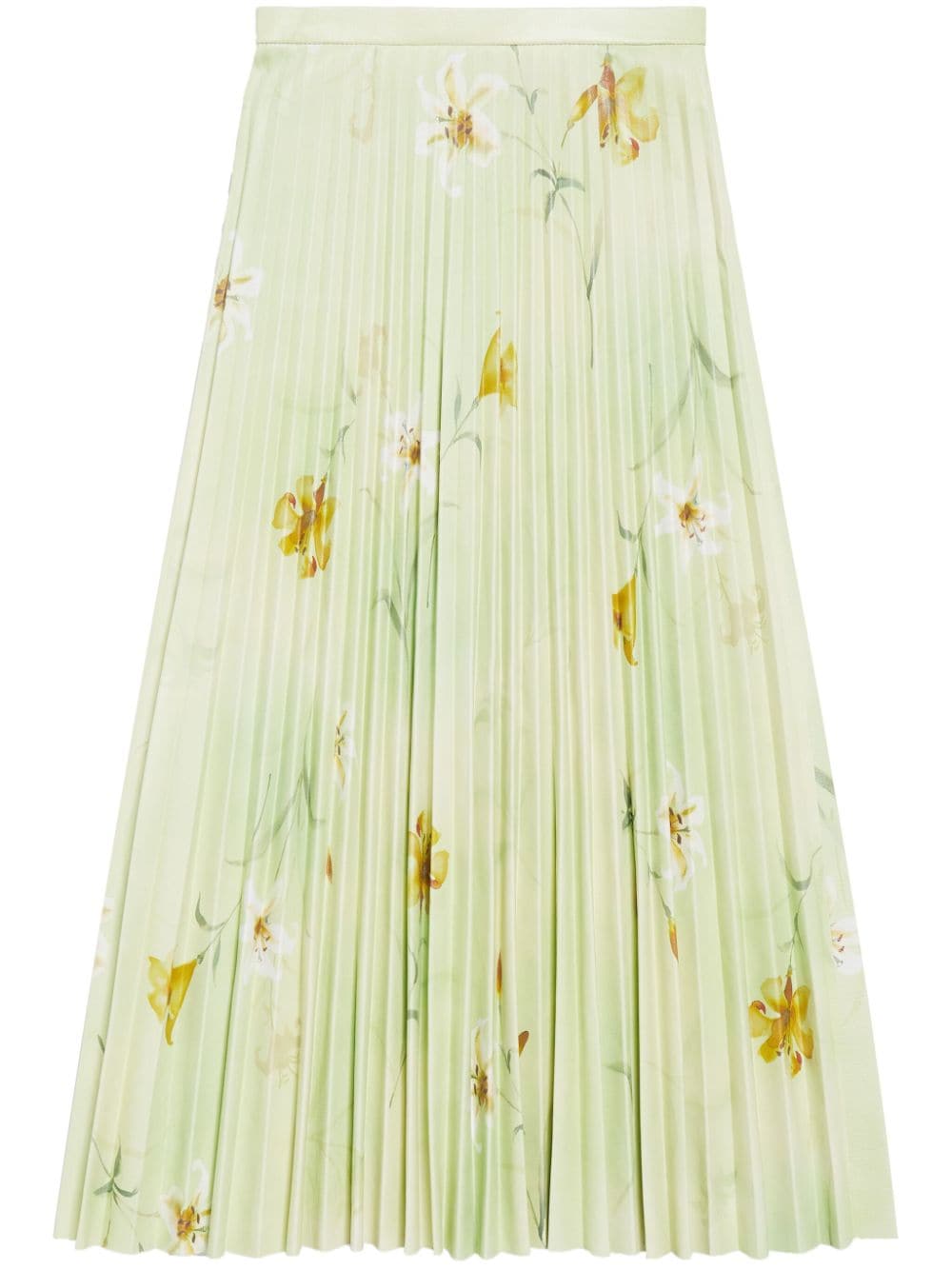 Balenciaga floral-print pleated midi skirt - Green von Balenciaga