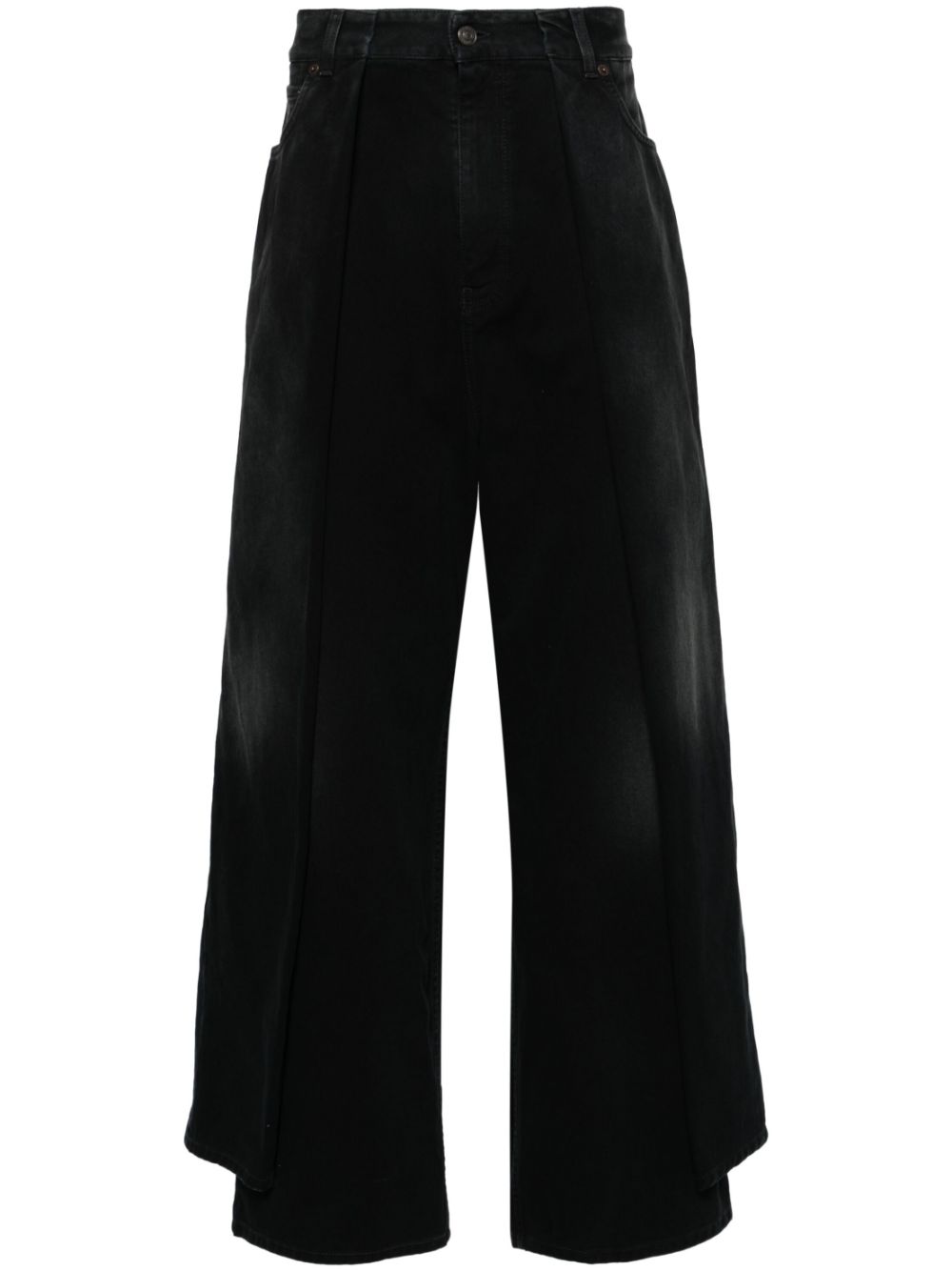 Balenciaga folded wide-leg jeans - Black von Balenciaga