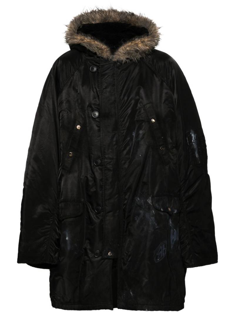 Balenciaga hooded button-up parka - Black von Balenciaga