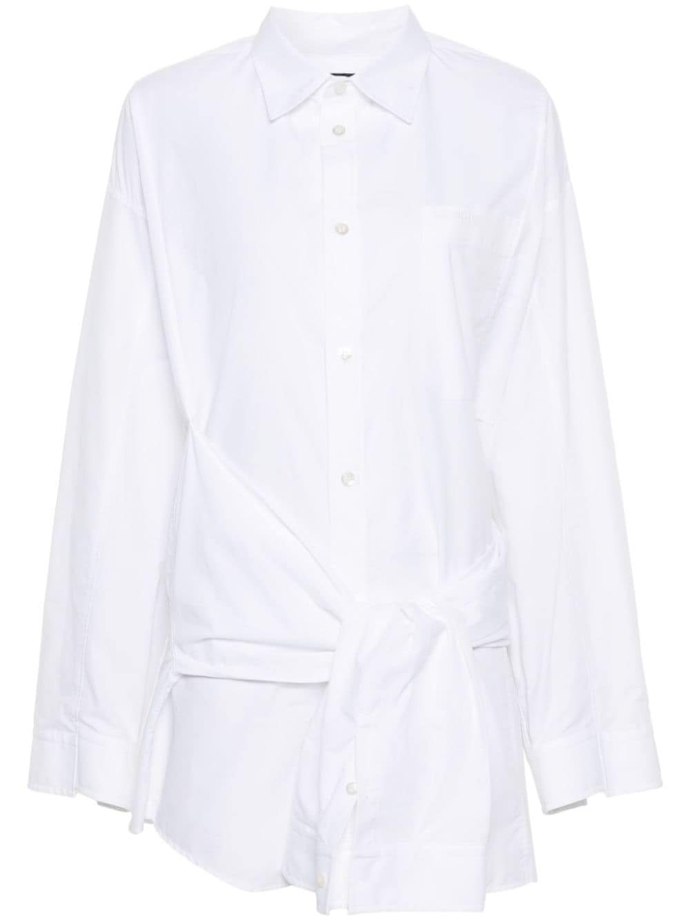 Balenciaga knotted-sleeve cotton shirt - White von Balenciaga