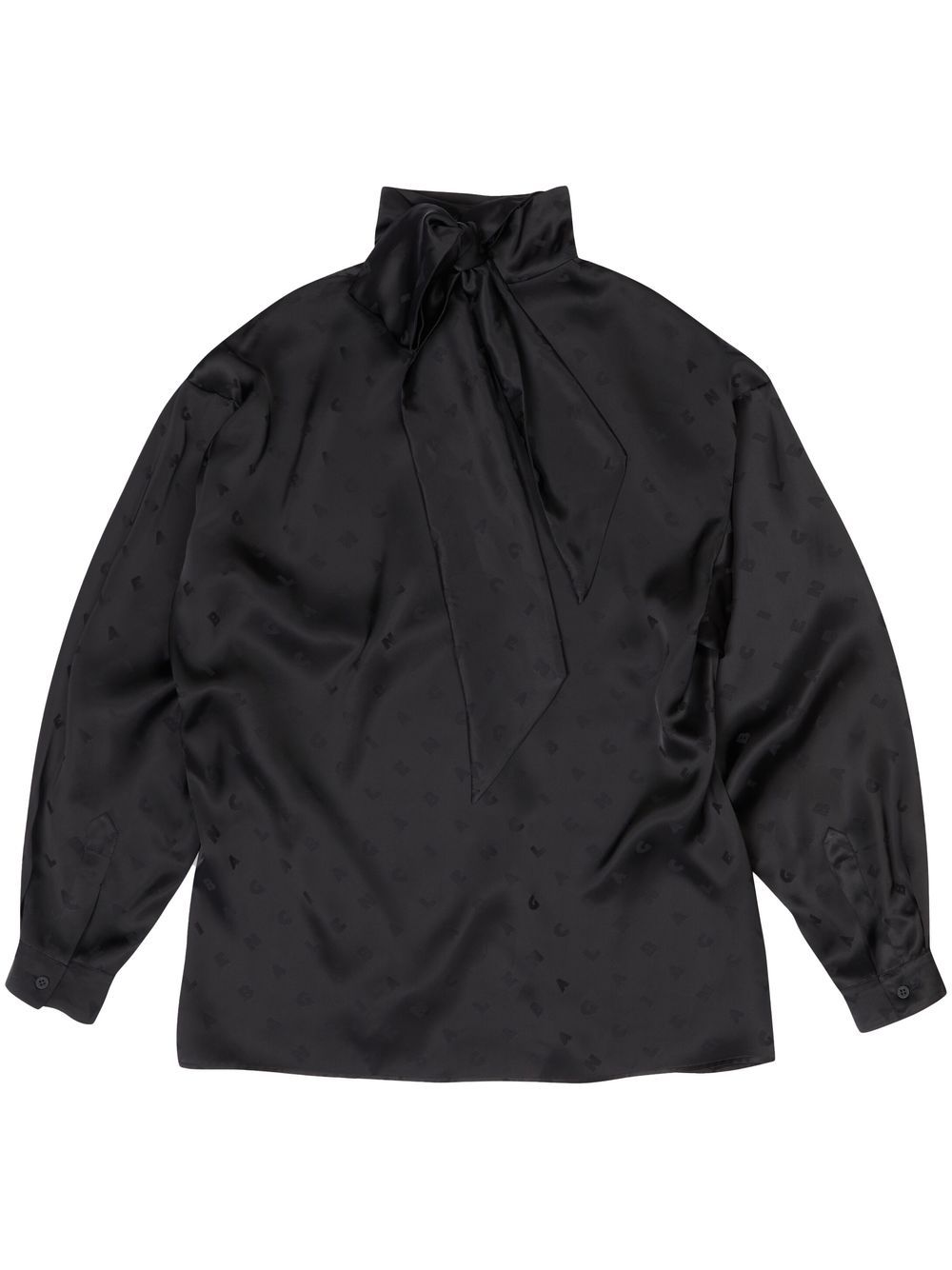 Balenciaga large bow-neck shirt - Black von Balenciaga
