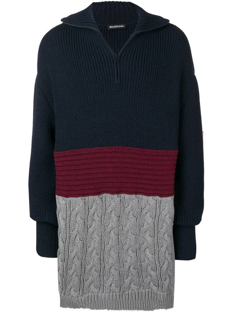 Balenciaga layered high neck sweater - Blue von Balenciaga